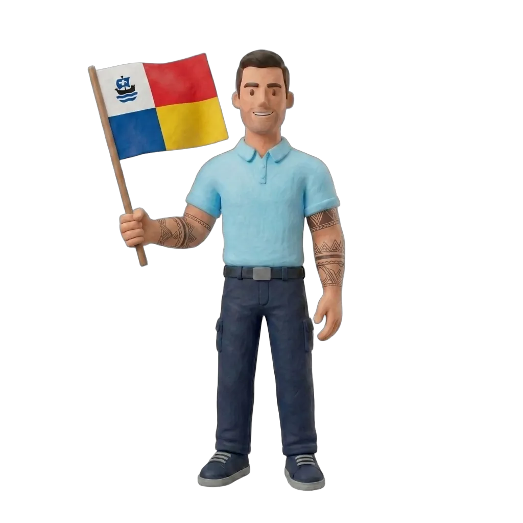 Verhuizer met Almere vlag