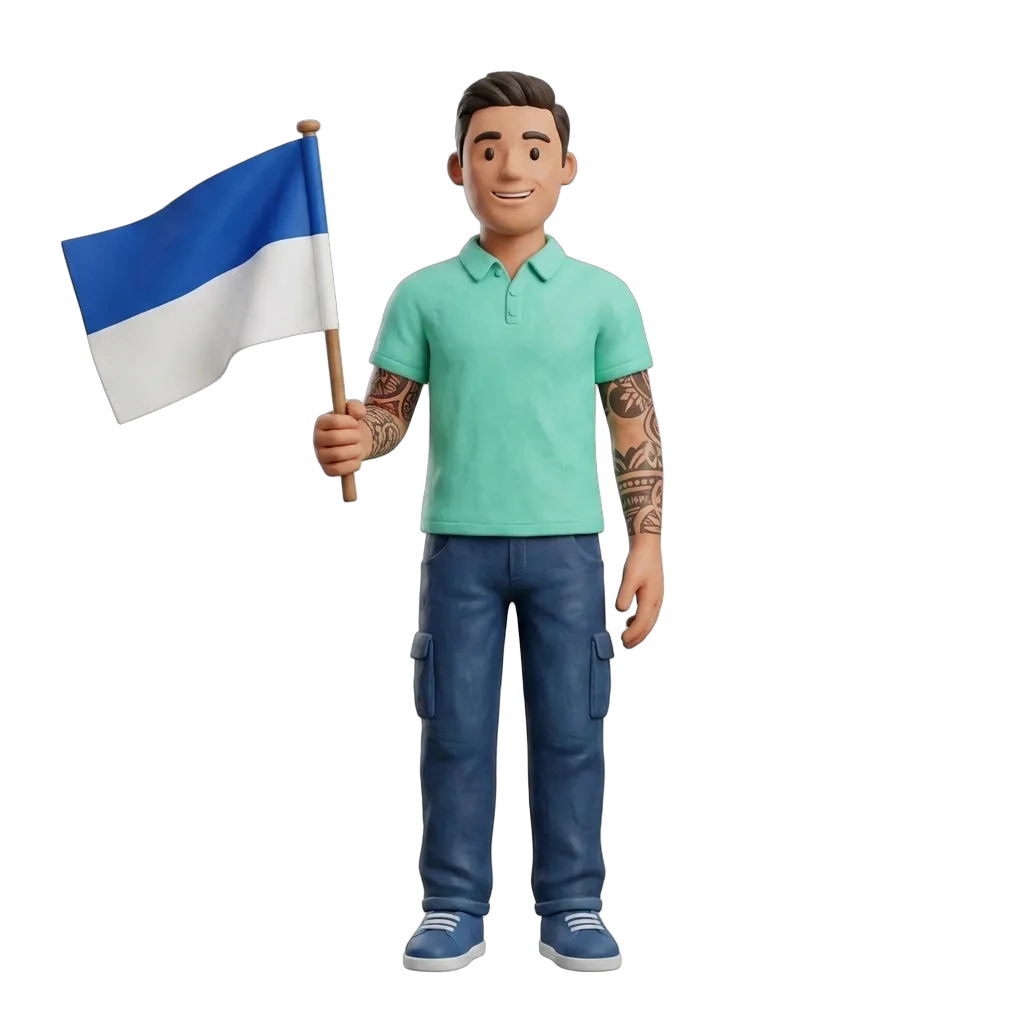 Verhuizer met Assen vlag