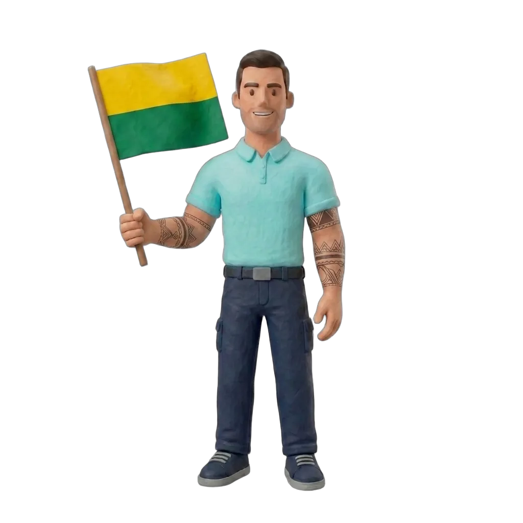 Verhuizer met Den Haag vlag