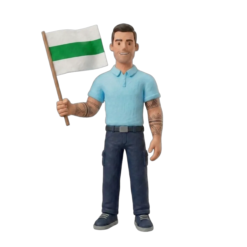 Verhuizer met Groningen vlag