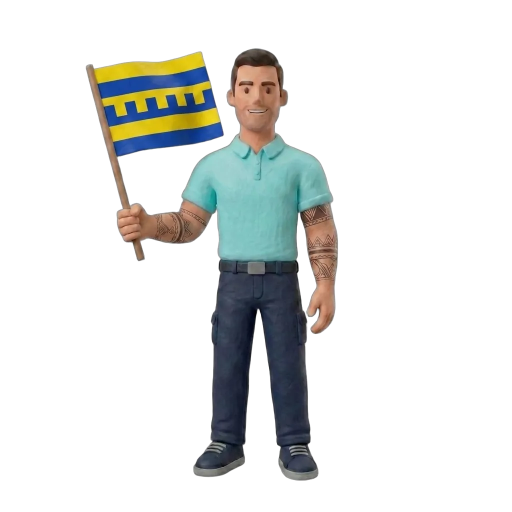 Verhuizer met Harderwijk vlag