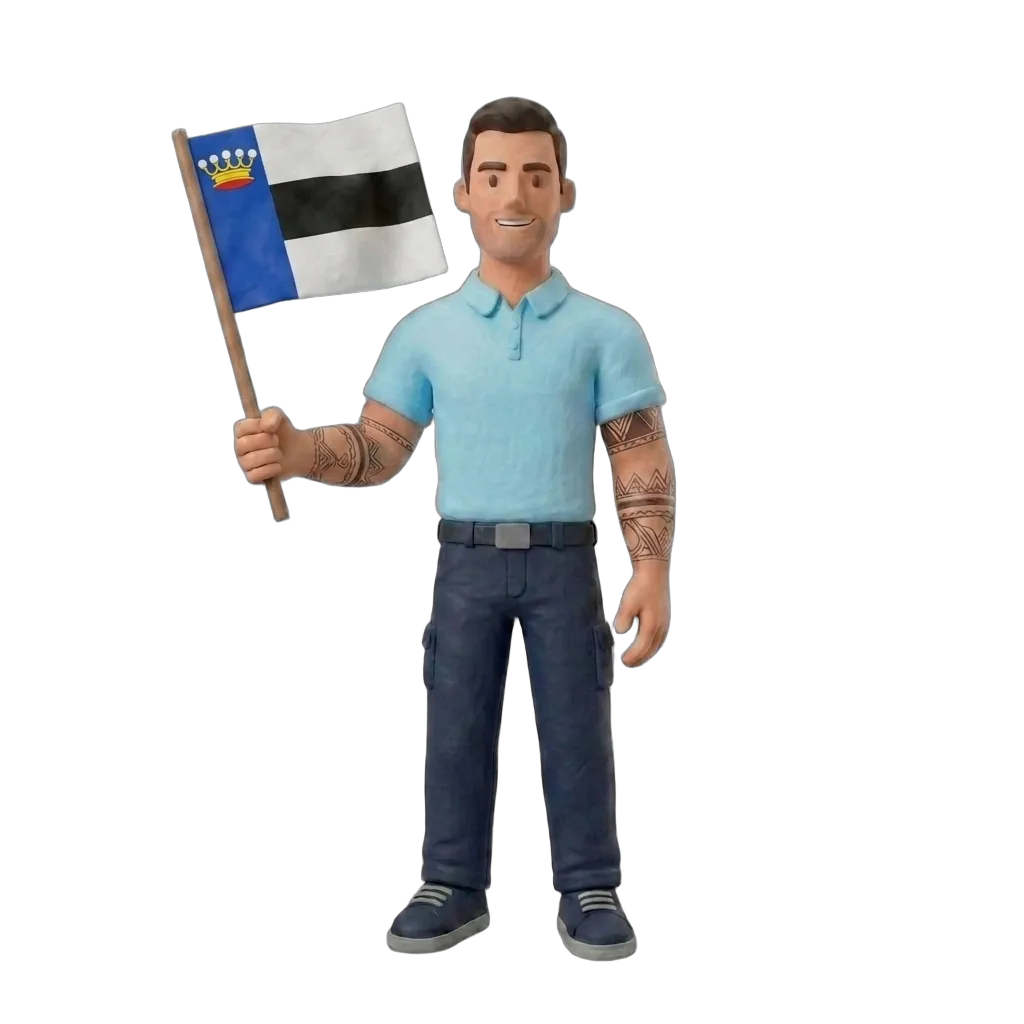 Verhuizer met Heerenveen vlag