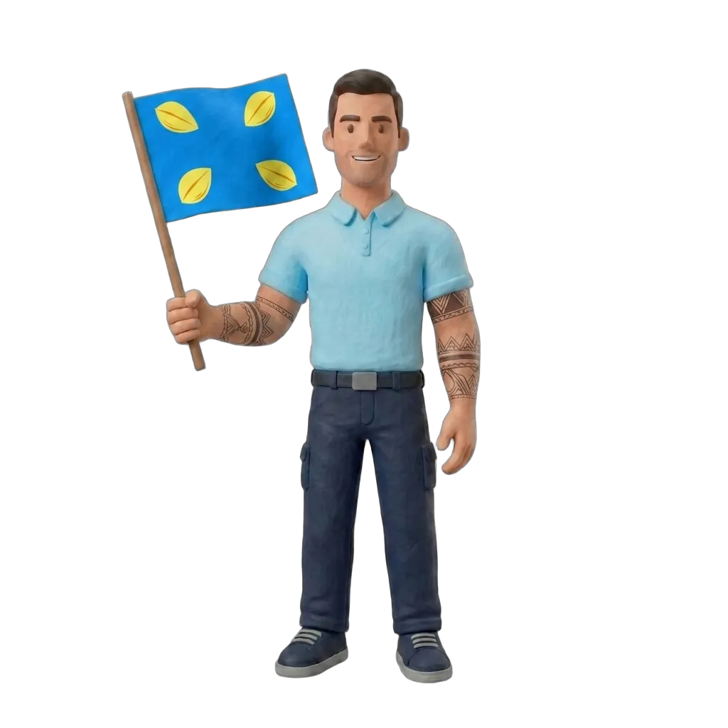 Verhuizer met Hilversum vlag