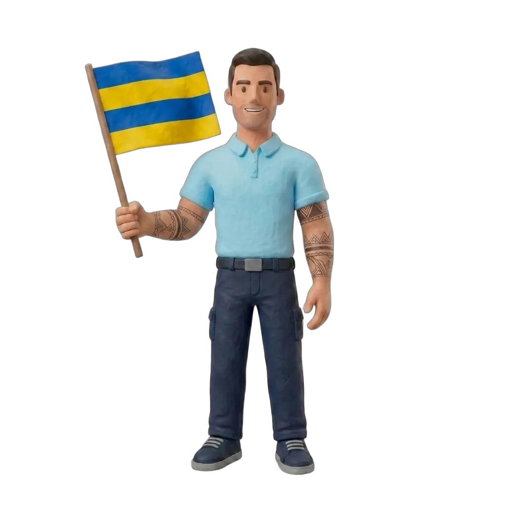 Verhuizer met Leeuwarden vlag