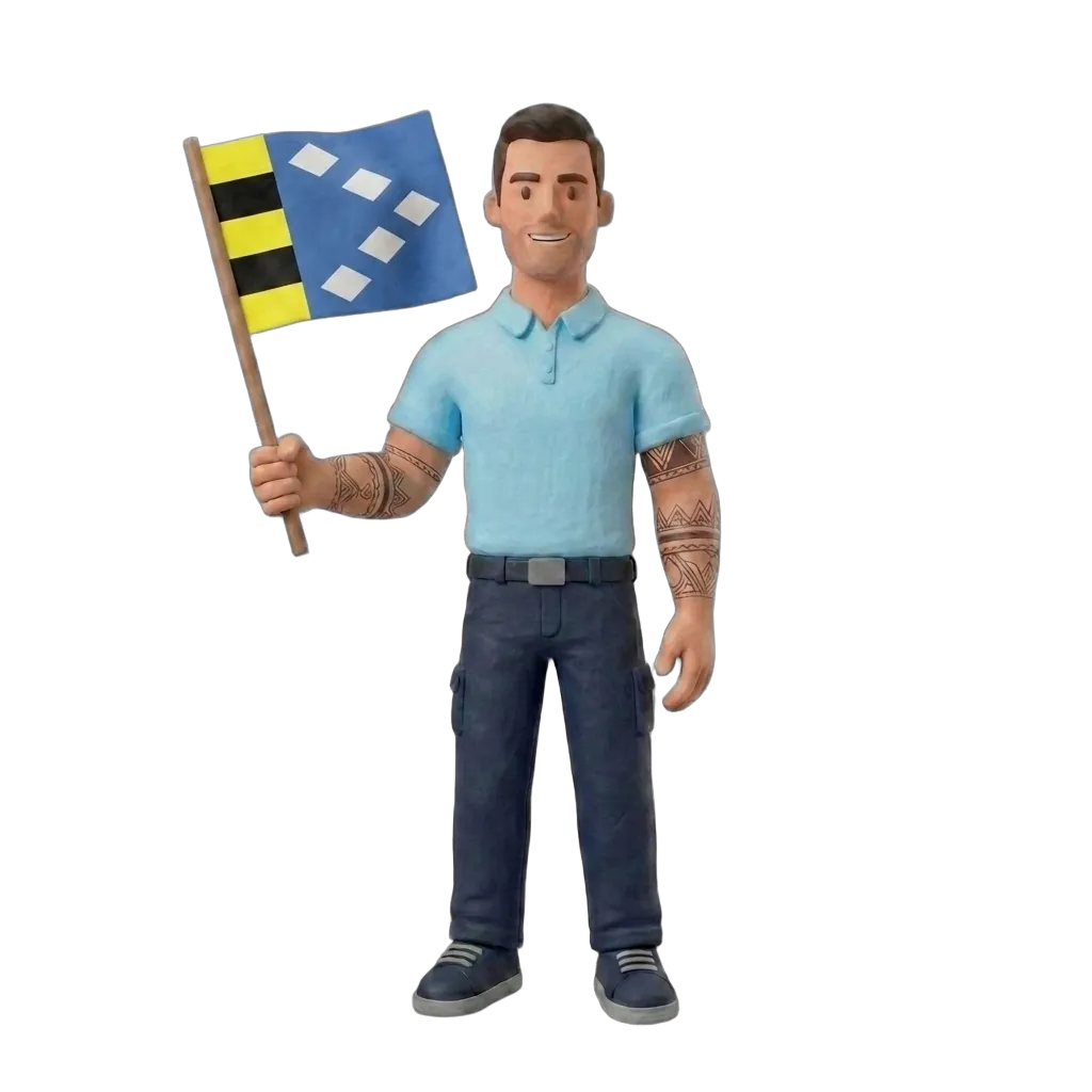 Verhuizer met Sneek vlag