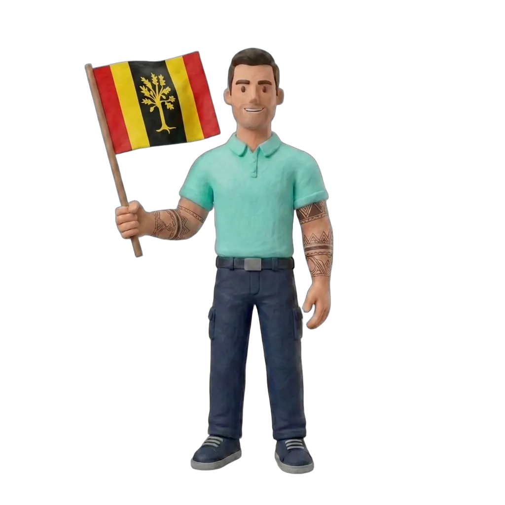 Verhuizer met Waalwijk vlag