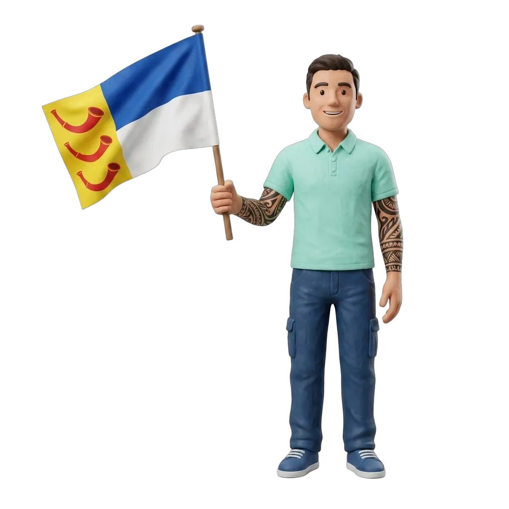 Verhuizer met Weert vlag