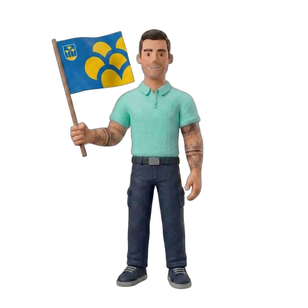 Verhuizer met Zoetermeer vlag